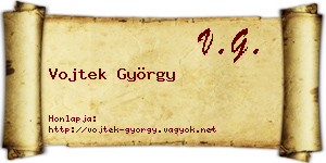 Vojtek György névjegykártya